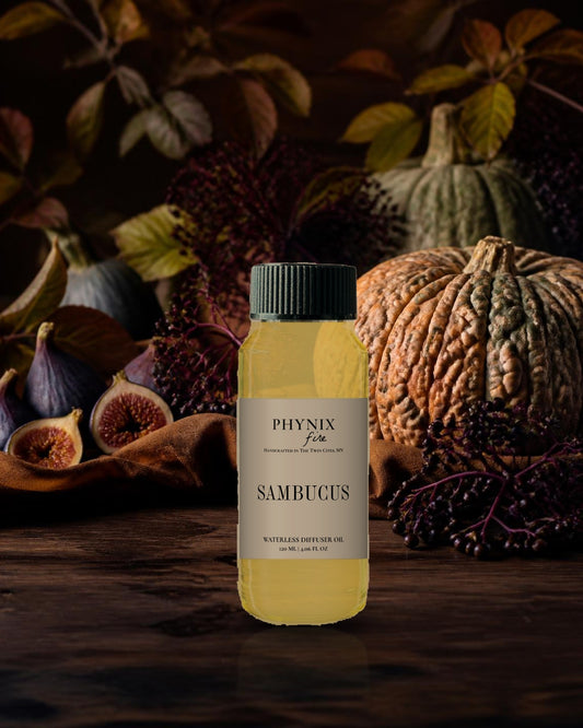 SAMBUCUS Waterless Diffuser Oil in its fragrance world
