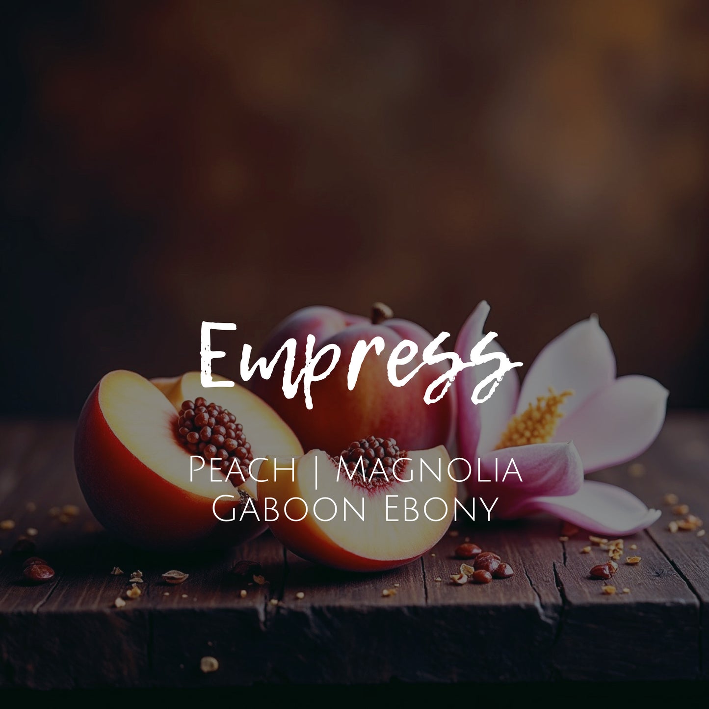 Empress - 8 oz Candle - Peach | Magnolia | Gaboon Ebony