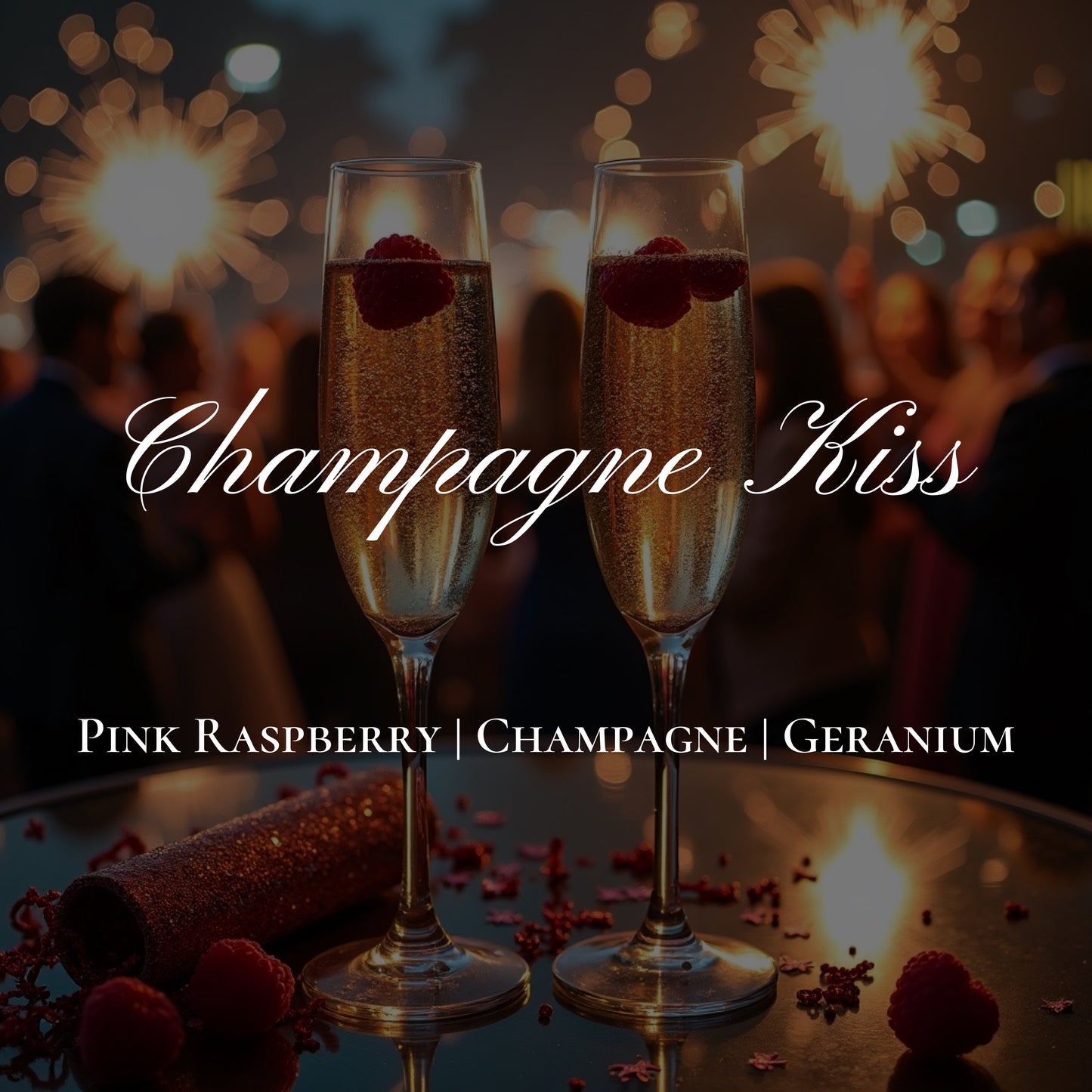 Champagne Kiss - 12 oz Candle - Pink Raspberry | Champagne | Geranium