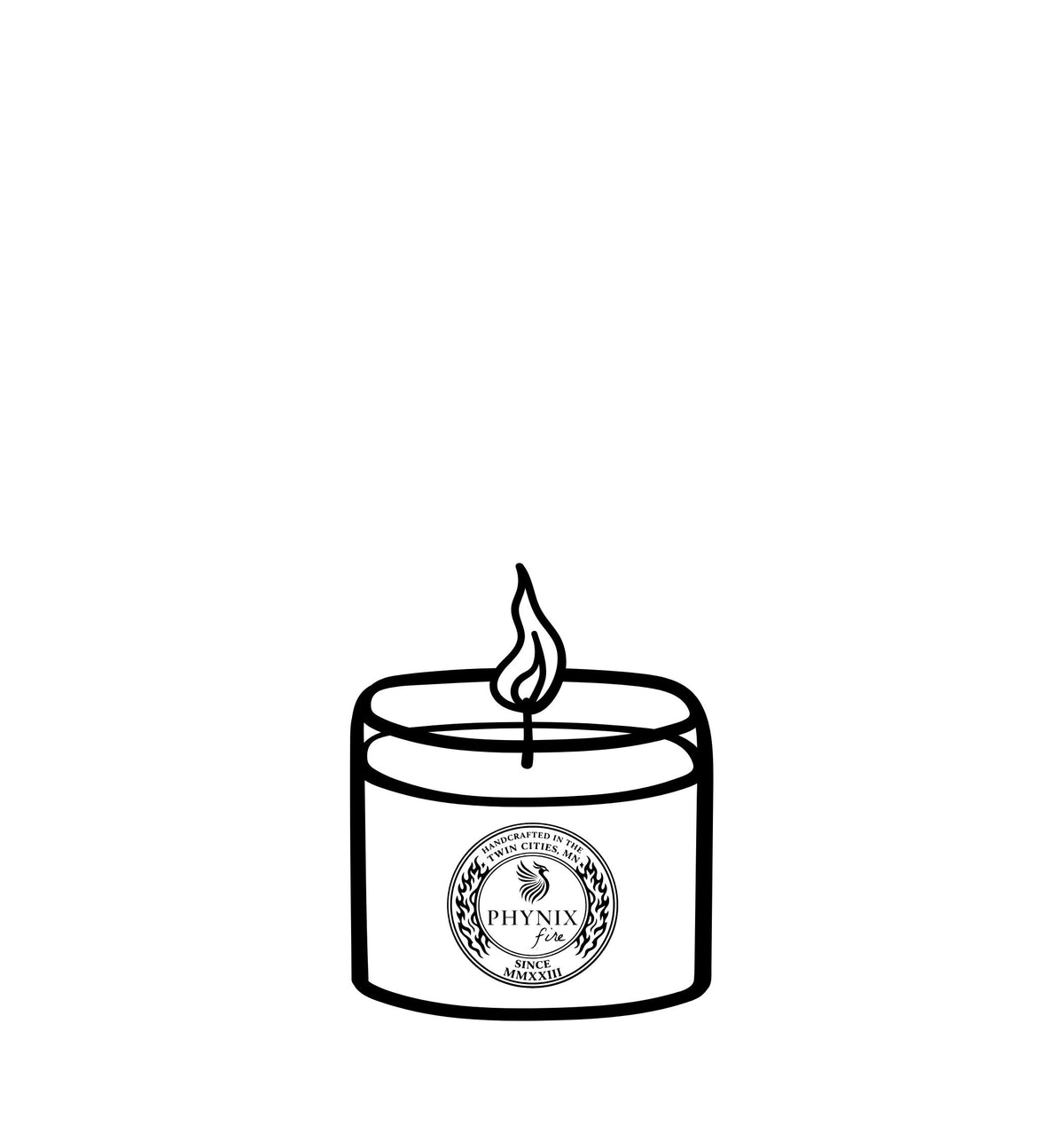 PARVUS 8 oz candle — size illustration