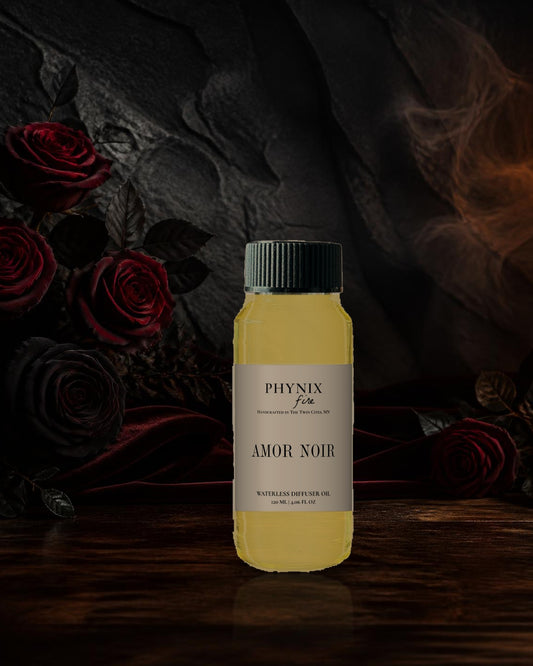 AMOR NOIR Waterless Diffuser Oil in its fragrance world