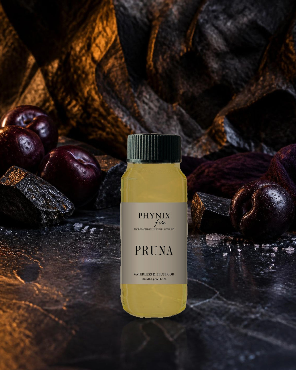 PRUNA Waterless Diffuser Oil in its fragrance world
