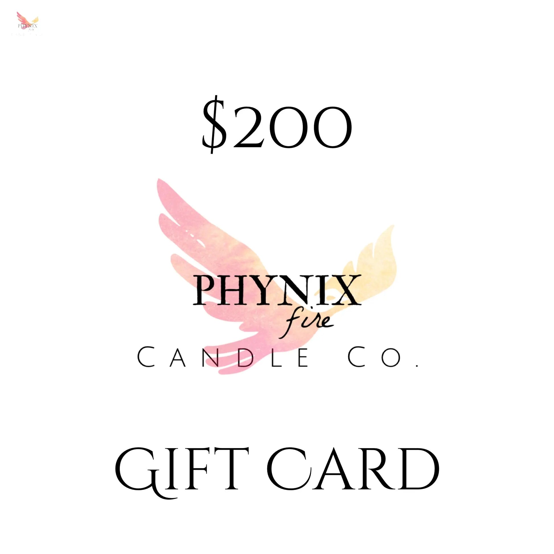 Phynix Fire Candle Co. Digital Gift Cards PHYNIX Fire