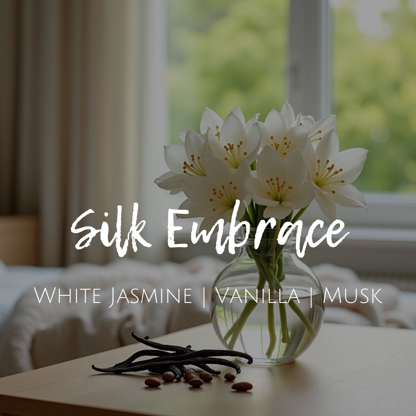Silk Embrace - 12 oz Candle - White Jasmine | Vanilla | Musk